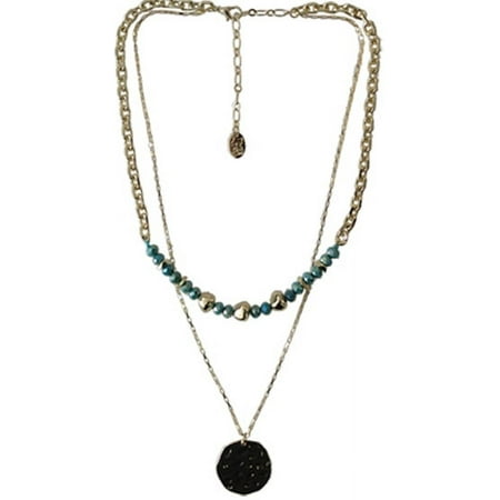 Time And Tru Teal 2 Layer W/pend 16" Glass Stone