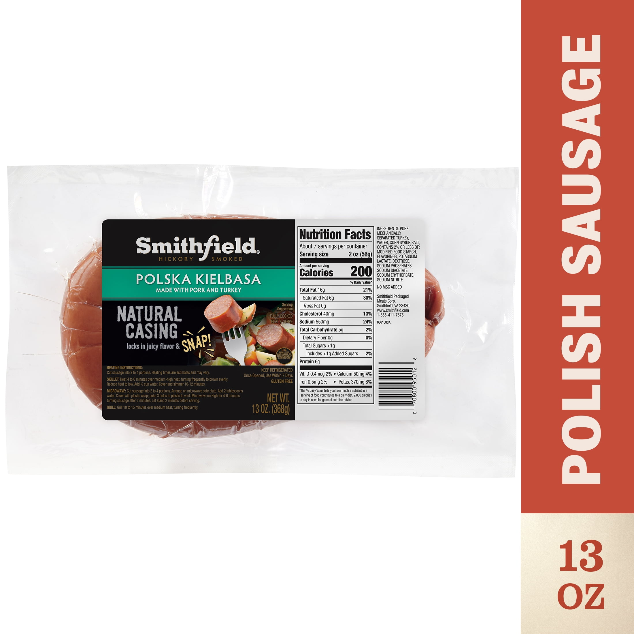 Smithfield Hickory Smoked Polska Kielbasa Sausage Rope, 13 oz