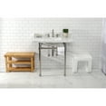 thumbnail image 2 of Kingston Brass LMS36M8SQ6ST Dreyden 36" Carrara Marble Console Sink with Stainless Steel Legs (8-Inch, 3-Hole), Carrara Marble White/Polished Nickel, 2 of 7