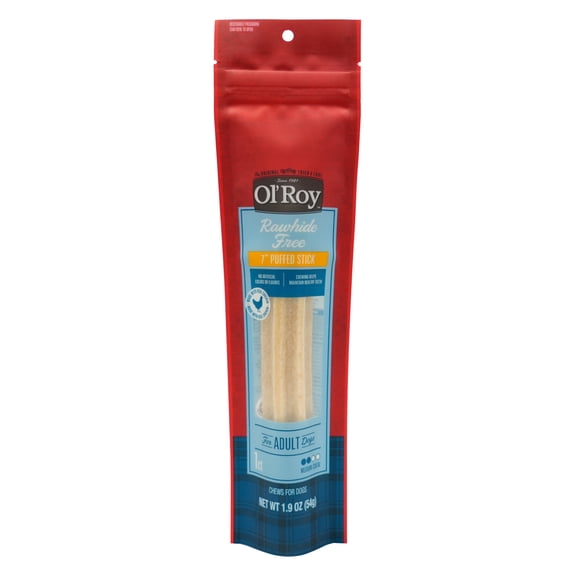 Ol' Roy Mini Puffed Stick Dog Treat, 7", 1.9 oz