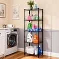 thumbnail image 3 of TAIMASI 5-Tier Metal Storage Shelves, Adjustable Black Organizer Rack with Leveling Feet, 11.8"D x 16.6"W x 53.5"H Storage Shelves for Pantry, Kitchen, Laundry, Bathroom Closet, 3 of 8