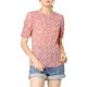 thumbnail image 5 of INSPIRAR CHIC Blusas de Mujer con Fruncidos Cuello Redondo de Manga Corta Espalda con Abertura Floral XL Rosa, 5 of 8