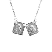 Silver Carmel Matte II Scapular Necklace 16-inch