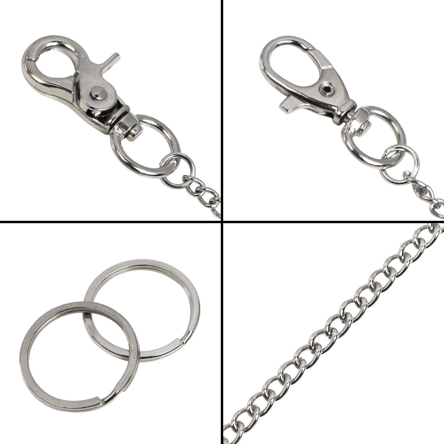 Mautto Heavy-Duty Wallet Chain / Key Tether - Standard & Long Lengths Standard - 18 Inches / Silver-Tone