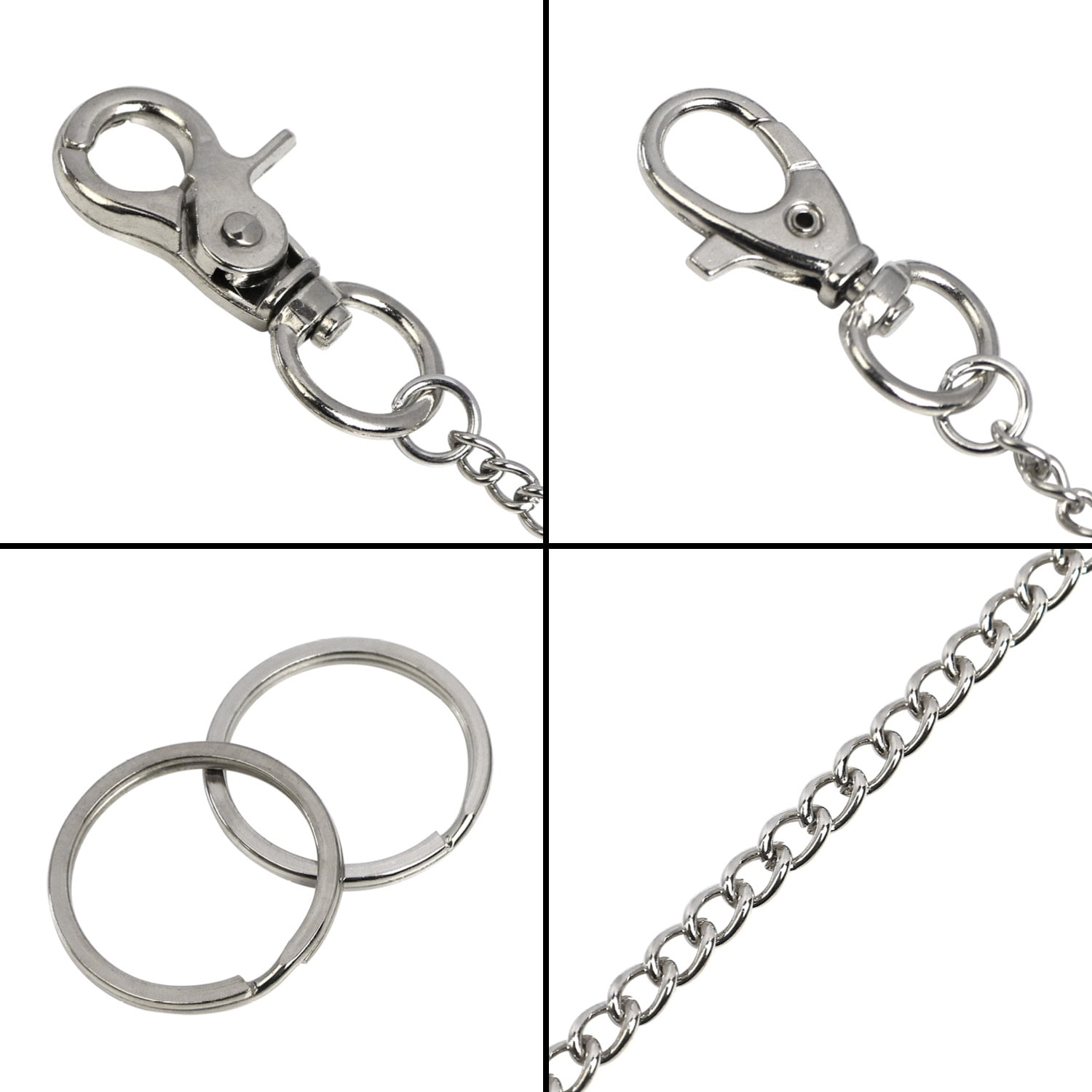 CALEE Padlock silver wallet chain CALEE Padlock silver wallet