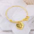 thumbnail image 3 of FORTUNATE WOMEN ARE BORN IN DECEMBER PERSONALIZE LUXURY BANGLE WITH CHARM HEART GOLD - Heart Bangle Bracelet - Silver/Gold color, Personalized Engraving Option, 3 of 5