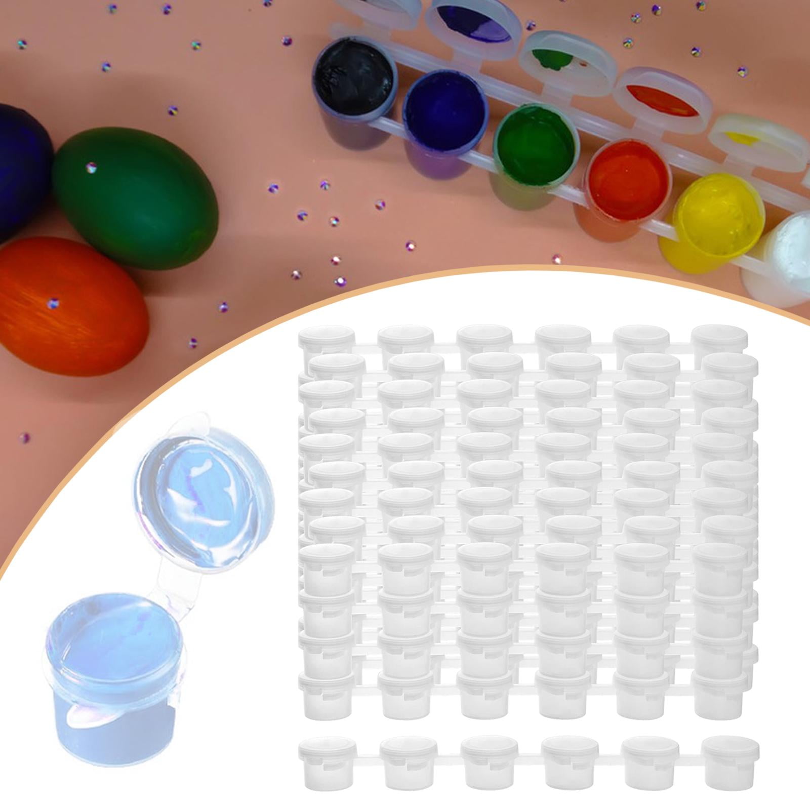 50 Strips Empty Paint Pots Acrylic Paint Containers Portable PP Material for Home Party Festival Artists