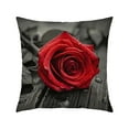 thumbnail image 2 of Black Pink Roses Velvet Throw Pillow Covers Sofa Pillowcase Car Square Throw Pillowcases Home Decoration 18X18in, 2 of 5