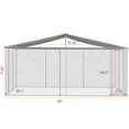 thumbnail image 2 of JERFIT Extra Large 15x15ft Outdoor Dog Kennel with Waterproof Roof, Heavy-Duty Iron Metal Exercise Pen with Lockable Gate for Large Dogs, 2 of 8