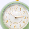 thumbnail image 5 of Reloj de metal de estilo europeo, ingenioso, silencioso, redondo, electrónico, de cuarzo, para niños, para sala de estar, dormitorio, color verde., 5 of 5
