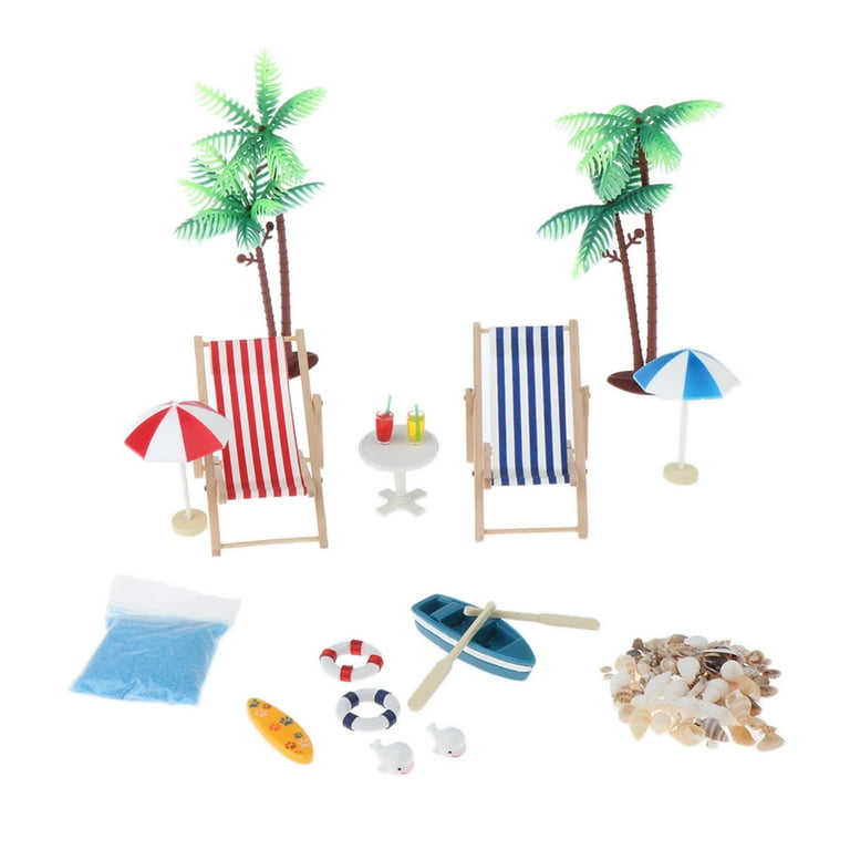 1 12 Dollhouse Beach Accessories 18pcs Set Deck End Table With