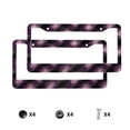 thumbnail image 3 of A Pair Of License Plate Frame Sunscreen Corrosion Resistant Rust 12.3×6.3in With Accessories Suitable For Any Car Argyle Plaid Darkorchid_4, 3 of 8