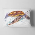 thumbnail image 2 of Designart Brown Sea Turtle Watercolor - Contemporary Animal Throw Pillow - 12x20, 2 of 5