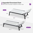 thumbnail image 4 of PURPLE LEAF Oversized 3-Piece Outdoor Lounge Set – Patio Chaise Loungers with Aluminum Frame, Side Table & Wheels for Poolside Sunbathing & Tanning, Includes Pillows，White, 4 of 8