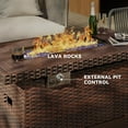 thumbnail image 5 of Aoxun 44" Propane Fire Pit Table – 60,000 BTU Outdoor Gas Fire Pits with Removable Lid & Waterproof Cover, Lava Rocks Rectangle Gas Firepit Table for Outside Patio Brown, 5 of 16