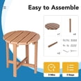 thumbnail image 7 of Nalone Outdoor Side Table, HDPE Adirondack End Table, Weather Resistant Small Patio Table, Outside Furniture for Garden, Pool and Yard(Round,Teak), 7 of 7