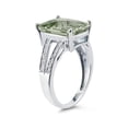 thumbnail image 2 of SZUL Women's  7 Carat Emerald  Cut Green Amethyst and Diamond Ring 10k White Gold, 2 of 3