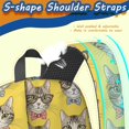thumbnail image 5 of Cat Head and Bowtie Yellow Pattern 17" Waterproof Oxford School Backpacks for Teens, S-Shape Padded Straps, for School, Travel, Hiking, Camping, 5 of 5