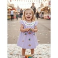 thumbnail image 4 of BemeyourBBs Baby Girl Mardi Gras Outfits Toddler Little Girl Carnival Dress Striped Letter Top Hat Flying Sleeve Dresses Spring Summer Holiday Clothes, 4 of 9