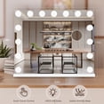thumbnail image 3 of Miserwe The illuminated makeup mirror is equipped with a 10x magnifying glass, LED light, and an intelligent touch screen. It has 15 LED bulbs, a large size, and 3 colors that can be adjusted, 3 of 11