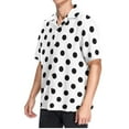 thumbnail image 2 of joogoo Men's Hawaiian Shirt Black Polka Dots Short Sleeve Casual Button Down Shirts XL, 2 of 6
