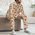 thumbnail image 7 of Naloa Cartoon Men’s Pajamas Set - Long Sleeve Button Down Sleep Shirt and Pajama Bottoms Sleepwear Set-Medium, 7 of 7