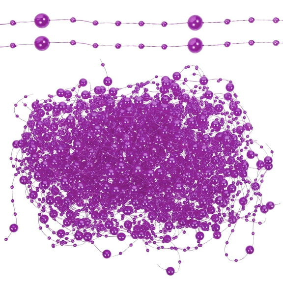 30pcs Purple Pearl String Vase Decorative Pearls Wedding Centerpieces Table Decor Pearl Beaded Garland Artificial Floating Plastic Accessories