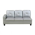 thumbnail image 3 of MAYEERTY 103.5" Modern Semi PU Leather 3-Piece Couch Set - Silver Shimmer, Chic Living Room Seating, 3 of 13