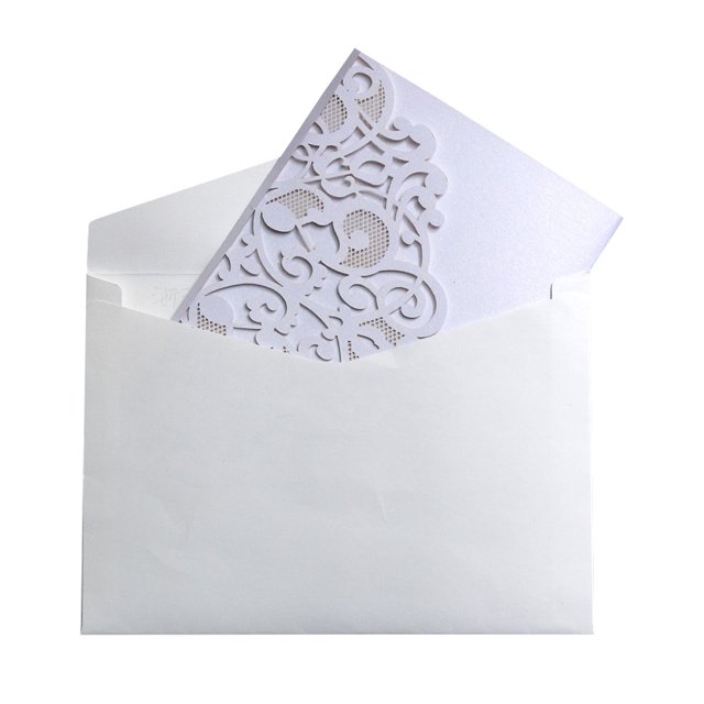 10PCS European style Laser Cut Wedding Invitations Cards Tri-Fold Lace Business invitation Cards Party Decoration
