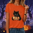 thumbnail image 6 of Leey-World Halloween Tshirts Women Vintage Women Fashion Printed Crew Neck Short Sleeve T Shirt Halloween Printed T Shirt Top, 6 of 9