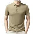 thumbnail image 1 of YDLCAFD Chemise Homme Chemise Homme Avancée Col à Revers Manches Courtes Décontractée Affaires T-Shirt en Soie Glacée, 1 of 6