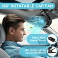 thumbnail image 2 of Car Fan, 6" Clip Fan with 360° Rotatable, Stepless Speed Regulation & Cigarette Lighter, 12V Fan for SUV, RV, Vehicles, 2 of 7