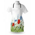 thumbnail image 4 of Spring Apron, Bloomed Poppy and Chamomile Among Wild Herbs and Grasses, Unisex Kitchen Bib with Adjustable Neck for Cooking Gardening, Adult Size, Apple Green Azure Blue, by Ambesonne, 4 of 4
