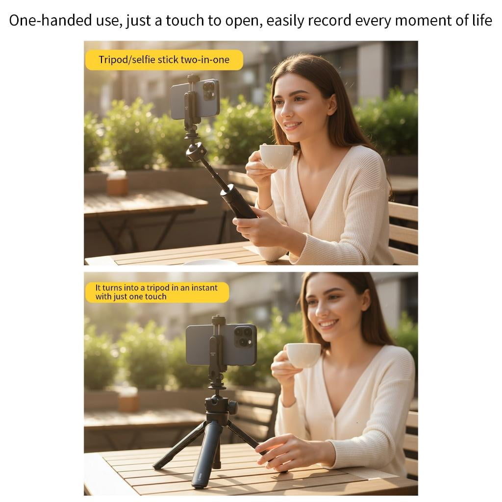 MultiDevice Tripod 3Section Selfie Stick Aluminum Alloy Construction Adjustable Length For Photography Outdoor