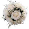 thumbnail image 4 of Ramo de rosas blancas de boda Ifeng para novia, rosas artificiales de champán, ramos de novia para novia, boda, iglesia, decoración del hogar-- Computadora Computadora Computadora portátil, 4 of 5