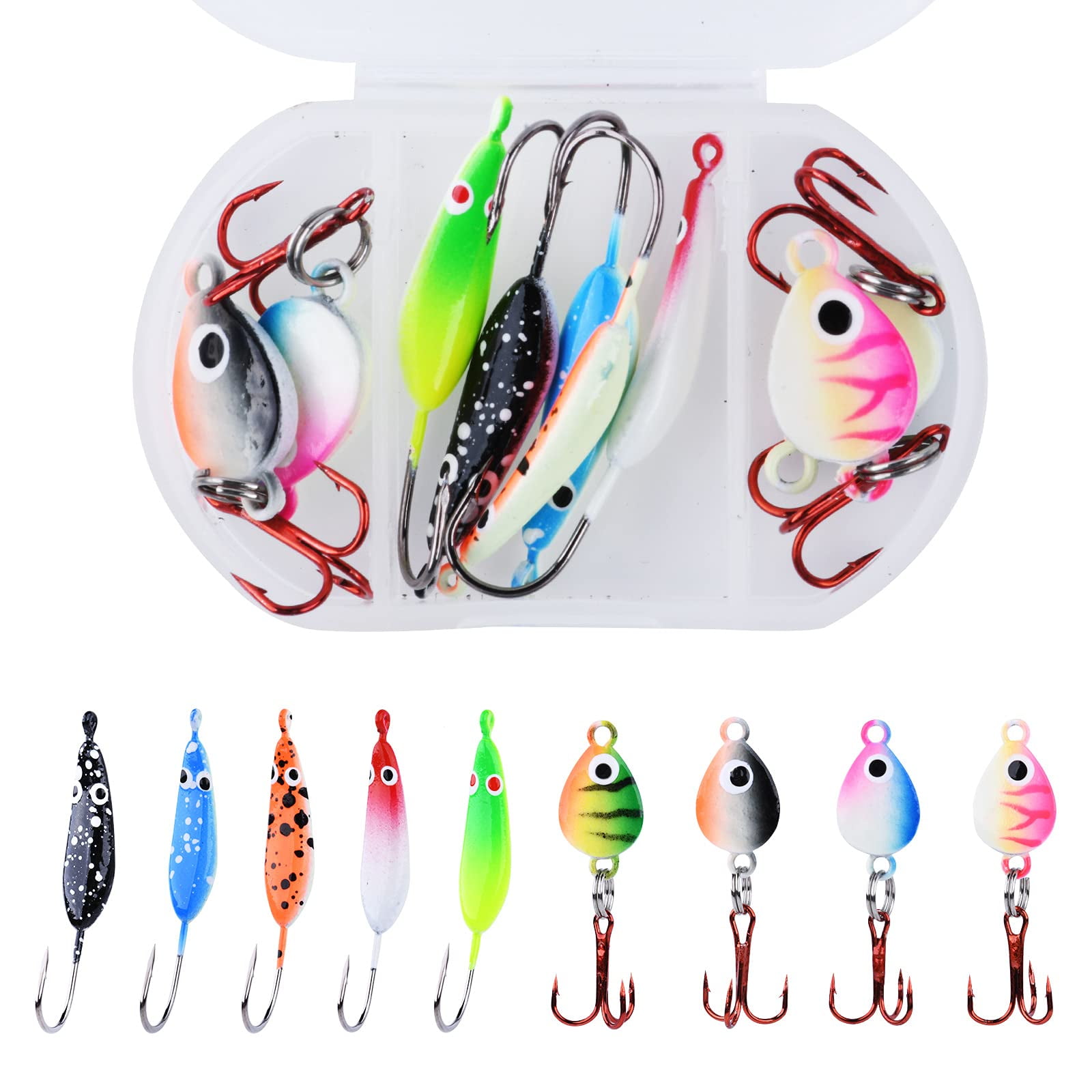 Goture Micro Ice Fishing Jigs Set Ice Fishing Hooks Gear Ice Fishing