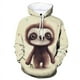 thumbnail image 5 of Sudadera con estampado 3D de animales divertidos y perezosos, linda sudadera con capucha Bradypod para hombres, ropa informal para mujeres, ropa de calle con capucha para niños, 5 of 5