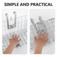 thumbnail image 2 of OULII 1Pc Silver Mountain Bike Basket Foldable Side Storage Container Convenient Use, 2 of 4