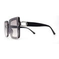 thumbnail image 4 of Womens Exposed Half Rim Square Butterfly 90s Designer Sunglasses Slate Grey, 4 of 4