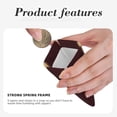 thumbnail image 4 of Leather Change Purse 4.3×3.9in Small Storage Bag Automatic Closure Anti-Stain Easy To Clean, Small And Convenient Maroon Stripe_3, 4 of 8