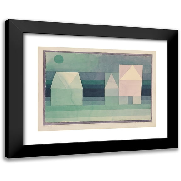Paul Klee 14x11 Black Modern Framed Museum Art Print Titled - Three Houses (1922)
