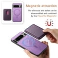thumbnail image 3 of Wallet Case for Google Pixel 7 Pro, Classic PU Leather Removable Magnetic Card Back Slot Anti-falling Anti-drop Shockproof Protective Phone Case Cover for Google Pixel 7 Pro, Purple, 3 of 11
