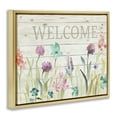 thumbnail image 3 of Stupell Industries Welcome Sign Spring Wildflowers Botanical & Floral Painting Gold Floater Framed Canvas Art Print Wall Art, 31 x 25, 3 of 9