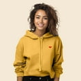 thumbnail image 3 of Dalix Pixel Heart Embroidered Fleece Cropped Hoodie Cold Fall Winter Women in Heather Mustard L Large, 3 of 5