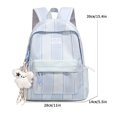 thumbnail image 5 of Cute Aesthetic School Backpack, Spacious Backpack with Pendant, Lightweight Breathable Bookbag for Middle School College (Blue), 5 of 5