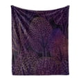 thumbnail image 1 of Dark Purple Soft Flannel Fleece Blanket, Continuing Forest Pattern in Repetition Colorful Contours on Plain Background, Cozy Plush for Indoor and Outdoor Use, 50" x 60", Multicolor, by Ambesonne, 1 of 6