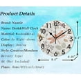 thumbnail image 2 of GZHJMY Fresh Dragonfly Flowers Round Wall Clock, 9.5 Inch Battery Operated Quartz Analog Quiet Desk Clock for Home,Office,School,Kitchen, 2 of 4