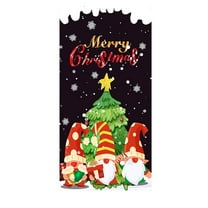 Beautynvta Christmas Door Cover, 35''x71'', Christmas Gnomes Front Door Cover Hanging Door Banner Cute Gnomes Merry Christmas Backdrop Christmas Party Hanging Decoration