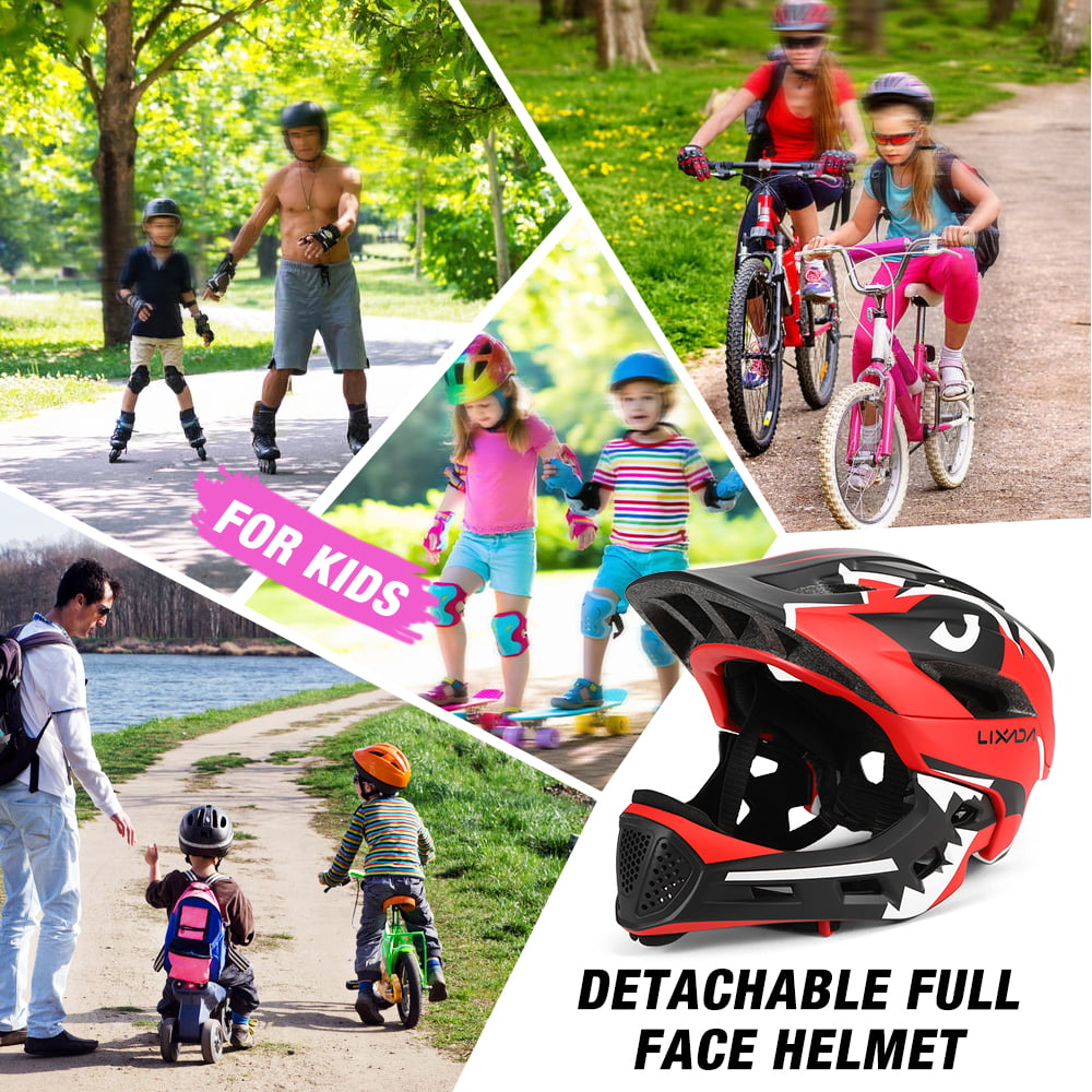 Lixada Kids Detachable Full Face Helmet Children Sports Safety Helmet for F3L7 