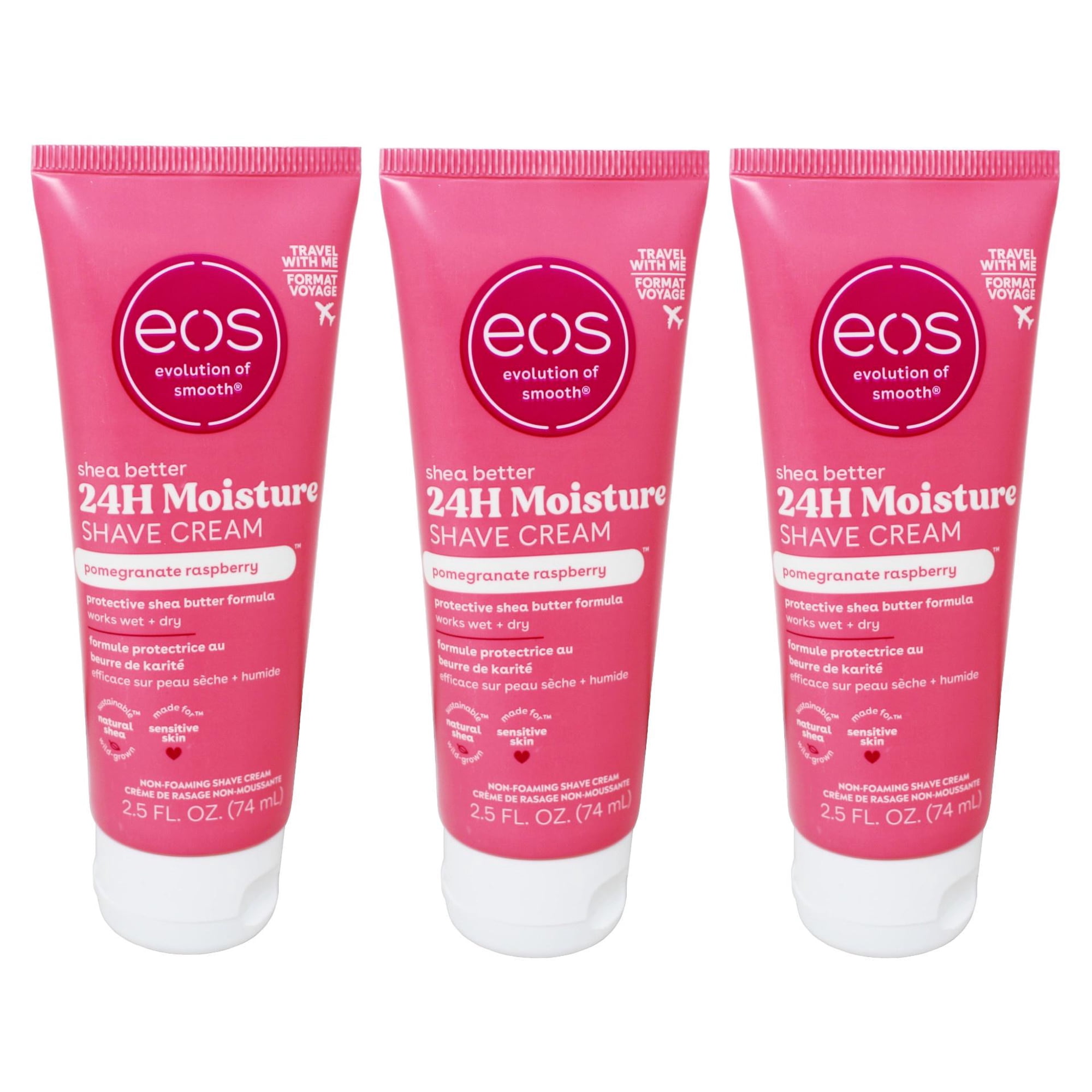 3 Pack eos Shave Cream Pomegranate Raspberry, 2.5 oz each